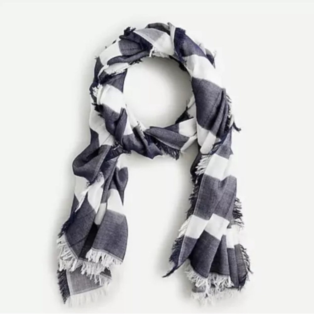 NWT J. Crew Lightweight Fringe-Trim Scarf